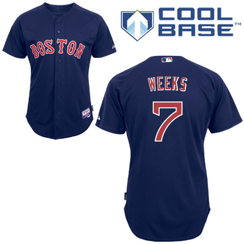 Jemile Weeks #7 Youth Baseball Jersey-Boston Red Sox Authentic Alternate Navy Cool Base MLB Jersey